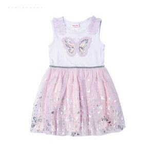 Little Lass Tutu Ballerina Dress Baby Girl Size 12 M Orchid Hush Silver Sequin
